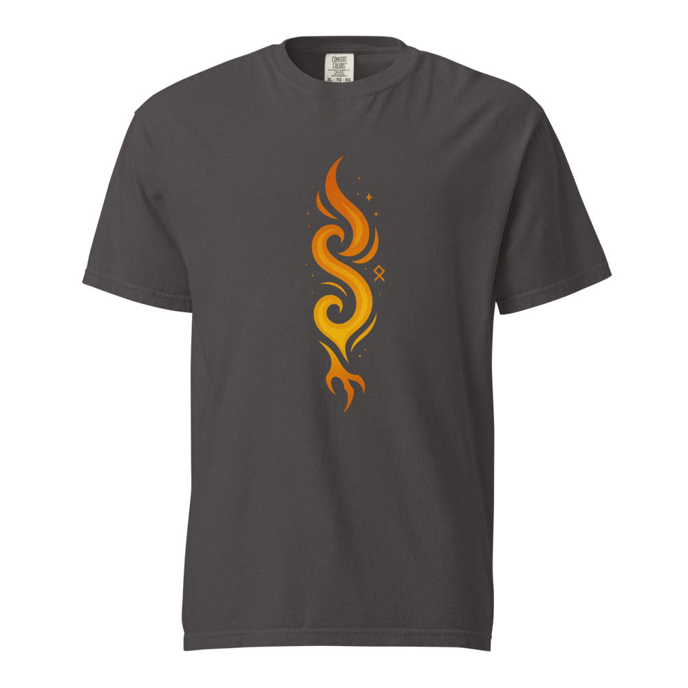 Prometheus: The Stolen Fire design, on a graphite heavyweight Comfort Colors tee.