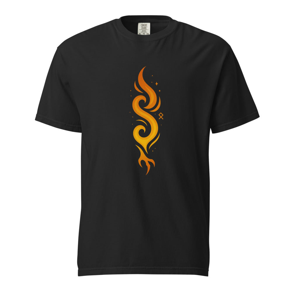 Prometheus: The Stolen Fire design, on a black heavyweight Comfort Colors tee.