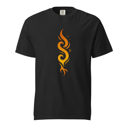 Prometheus: The Stolen Fire design, on a black heavyweight Comfort Colors tee.
