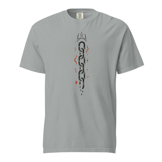Gleipnir: The Unbreakable Fetter design, on a granite heavyweight Comfort Colors tee.