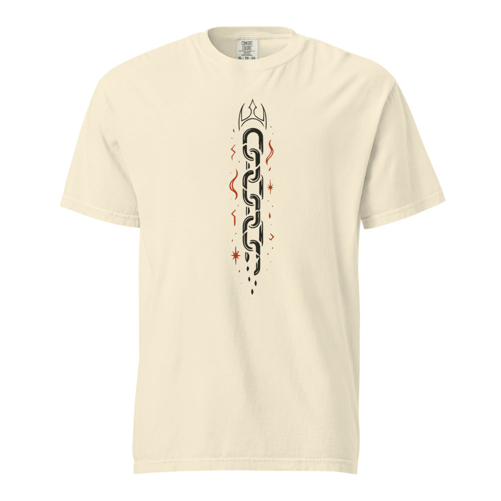 Gleipnir: The Unbreakable Fetter design, on a ivory heavyweight Comfort Colors tee.