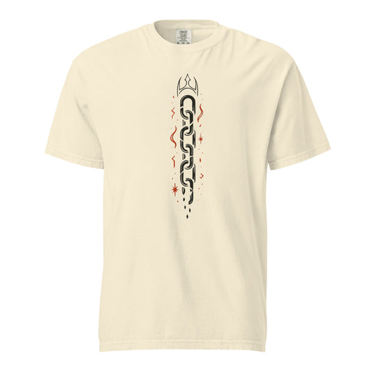 Gleipnir: The Unbreakable Fetter design, on a ivory heavyweight Comfort Colors tee.